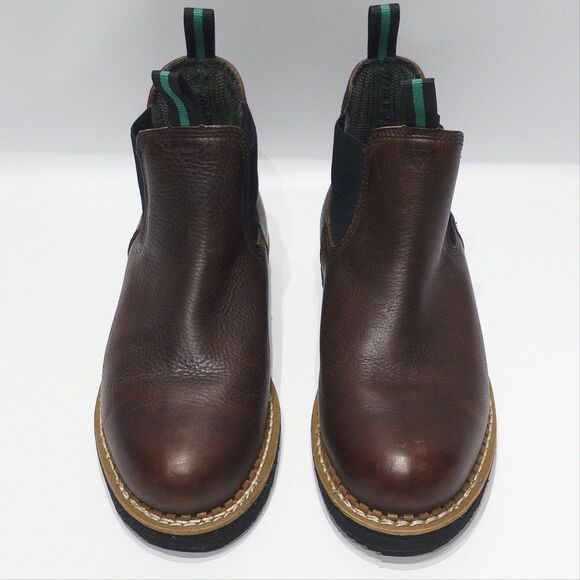 Georgia Boot Romeo Brown Leather Waterproof Chelsea Work Boot Men Size 9.5W Wide